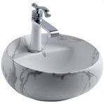 Lena - Tezgah Üstü Porselen Lavabo Mermer Desenli Outlet - EH-4660M6-