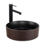 Lena - Tezgah Üstü Porselen Lavabo Outlet - E-W5001KS- - Siyah