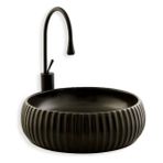 Lena - Tezgah Üstü Porselen Lavabo Siyah Outlet - E-4161S-