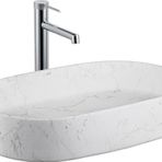 Lena Tezgahüstü Lavabo (Mat Beyaz Mermer) E-W1202M8