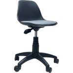 Lenatech Junior Tabure (Siyah Gövde) Deri - Gri