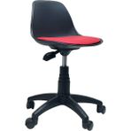 Lenatech Junior Tabure (Siyah Gövde) Deri - Kırmızı