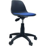 Lenatech Junior Tabure (Siyah Gövde) Deri - Mavi