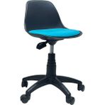 Lenatech Junior Tabure (Siyah Gövde) Deri - Turkuaz