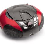 Lenco Radio mit CD/MP3-Player SCD-37 Tragbares UKW/MW Radio mit USB (Teleskopantenne, USB), rot