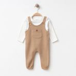 Lenna Baby Jakarlı Badili Erkek Bebek Slopet %100 Pamuk Mevlüt Hediyelik - 3 - 6 Ay - Kahverengi
