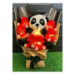 lenostra Ayicik-Buket24 Sevgiliye Hediye Büyük Panda Ayıcıklı Ve Mini Kırmızı Ayıcıklı Işıklı Ayıcık Buketi Sevgililer Gunu