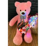 lenostra Lenostra-Hediye64 Sevgiliye Hediye Ayıcık Buketi 80Cm Pembe Ayıcık Ve Kalp Kutuda Mini Ayıcık Çikolatalar