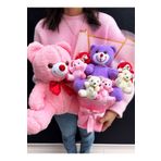 lenostra Sevgiliye Hediye Büyü Mor Ayıcıklı Ayıcık Buketi ve 35cm Pembe Ayıcık Romantik Hediye Dogum Gunu
