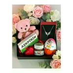 lenostra Sevgiliye-Hediye-Kutusu1 Sevgiliye Hediye Kutusu - Pembe Mini Ayıcık - Çelik Melek Kolye - Nutella - Kinder - Aşkpirin - Kalp