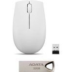 Lenovo 300 Kablosuz Mouse + Adata UV210 USB 2.0 Flash Bellek - Beyaz