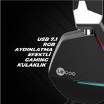 Lenovo HT402 USB Kablolu Surround 7.1 Rgb Çıkartılabilir Mikrofonlu Kulak Üstü Gaming Kulaklık Siyah