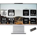 LENOVO IdeaCentre 24IRH9 i7 13620H 64GB DDR5 1TB SSD 23.8" FHD IPS FDOS Beyaz All in One PC & PER4