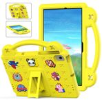Lenovo Tab K10 TB-X6C6F X6C6L X6C6X 2021 için Tablet Kılıfı Çocuklar Dostu Kendin Yap Karton Sevimli Bebek, Saplı Stand Hafif EVA Köpük Tam Gövde Ekran Koruması Darbeye Dayanıklı Kapak Sarı