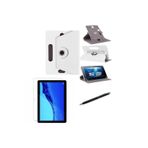 Lenovo Tab M10 (3 NESİL TB328 Standlı Tablet Kılıfı+Nano Kırılmaz Ekran Koruyucu+Dokunmatik Kalem Beyaz