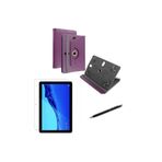 Lenovo Tab M10 (3 NESİL TB328 Standlı Tablet Kılıfı+Nano Kırılmaz Ekran Koruyucu+Dokunmatik Kalem Mor