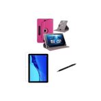 Lenovo Tab M10 (3 NESİL TB328 Standlı Tablet Kılıfı+Nano Kırılmaz Ekran Koruyucu+Dokunmatik Kalem Pembe