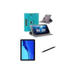 Lenovo Tab M10 (3 NESİL TB328 Standlı Tablet Kılıfı+Nano Kırılmaz Ekran Koruyucu+Dokunmatik Kalem Turkuaz
