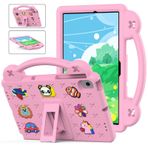 Lenovo Tab M10 Plus 3. Nesil TB125FU/ TB-T28F (2022) için Tablet Kılıfı Çocuklar İçin Dost Kendin Yap Karton Sevimli Bebek, Saplı Stand Hafif EVA Köpük Tam Vücut Koruma Darbeye Dayanıklı Kapak Pembe
