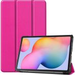 Lenovo Tab M10 TB-328F 3. Jenerasyon Uyumlu Mbtm Smart Cover Standlı 1-1 Kılıf-Pembe Koyu