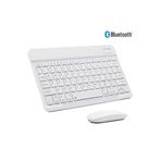 Lenovo Tab M8 Gen 4 8" Tablet İçin Uyumlu Slim Şarjlı Türkçe Bluetooth Klavye ve Mouse Seti Beyaz