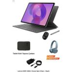 Lenovo Tab P11 Pro 11.2 Inç OLED 8gb Ram 256GB Tablet Yanında Klavye Mouse Kulaklık ve Tablet Çantası Hediyeli Profesyonel Gri Full Aksesuar Seti - 256 GB - Gri - Siyah