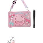Lenovo Tab TB311FU 10.1" Inç Uyumlu Cute Dolls Kılıf Standlı Eğlenceli Koruma+Tablet Kalem - Pembe