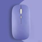 Lenovo Tablet Şarj Edilebilir Sessiz Mouse Bluetooth + 2.4Hz Wifi Kablosuz Mouse Fare Lavanta