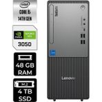 Lenovo Thinkcentre Neo 50T i5 14400 RTX 3050 Masaüstü Bilgisayar 48GB RAM 4TB SSD FreeDOS + Per4 USB 12UAS1CF00P492