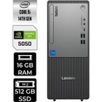 Lenovo Thinkcentre Neo 50T i5 14400 RTX 5050 8GB Masaüstü Bilgisayar 16GB RAM 512GB SSD FreeDOS + Per4 USB 12UAS1CF00P541
