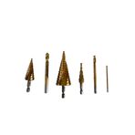 Lenox Tools 6 Parça Spiral Oval Kesim Kademeli Matkap Ucu Sac Delme HSS Titanyum