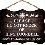 Lenrius Please Do Not Knock Or Ring Kapı Zili Ahşap Tabela 20x30 cm / 20x30 cm