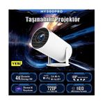 Lensun HY300 Pro 4K Taşınabilir Sinema Projeksiyon 1280*720P Ev Sineması Android Akıllı Projektör - Beyaz