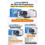 Lensun New 15 4K Ultra Hd Projeksiyon – Android Tv, Netflix, Wifi – Sıfır Ürün + Taşıma Çantalı - Beyaz