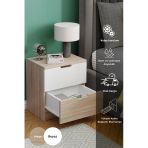 Lento 2 Çekmeceli Komodin Yatak Odası Bebek Odası Beyaz Meşe