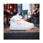 Lento Dragon Baskılı Yüksek Bilekli Cırtlı Beyaz Sneaker Çocuklar İçin Moda Ayakkabı