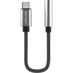 Lenyes AX105 Type-C To 3.5mm Aux Çevirici Örgülü Ses Adaptörü Gümüş