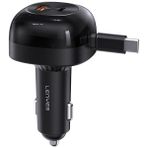 Lenyes CA59 Pd 60W Type-C Kablolu Hızlı Şarj Özellikli Type-C + Usb-A Portlu Araç Şarj Aleti Siyah