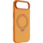 Lenyes İphone 17 Air Uyumlu Kılıf M-Safe Özellikli Metal Standlı Sıvı Silikon Ck223 Kapak Turuncu