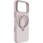 Lenyes İphone 17 Pro Max Uyumlu Kılıf M-Safe Özellikli Metal Standlı Sıvı Silikon Ck223 Kapak Pembe