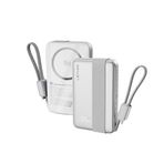 Lenyes Lenyes PW1019D PD 45W Qi2 Teknolojili Type-C Kablolu Wireless Powerbank 25W 10000mAh Gümüş