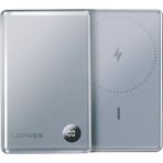 Lenyes PW037D Ultra Ince Dijital LED Ekranlı Wireless Kablosuz Powerbank 5000MAH Gri