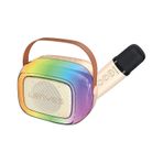 Lenyes S228 V5.3 Bej Rgb Işıklı Askılı Mikrofonlu Bluetooth Speaker Hoparlör