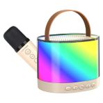 Lenyes S229 V5.3 Bej Rgb Işıklı Askılı Mikrofonlu Bluetooth Speaker Hoparlör