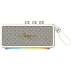 Lenyes S876 Supreme Serisi Rgb Işıklı Taşınabilir Su Geçirmez Tws Bluetooth Hoparlör V5.3 45W Bej