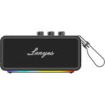 Lenyes S876 Supreme Serisi Rgb Işıklı Taşınabilir Su Geçirmez Tws Bluetooth Hoparlör V5.3 45W Siyah
