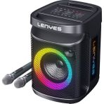 Lenyes S881 Siyah Su Geçirmez Mikrofonlu Çoklu Giriş Rgb Işıklı Tws Karaoke Fm Bluetooth Hoparlör