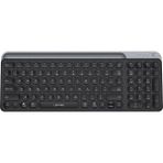 Lenyes WK106 Sessiz Tuş Tasarım Entegre Stand Bölmeli Çift Bluetooth Bağlantılı 2.4g Kablosuz Klavye - Siyah