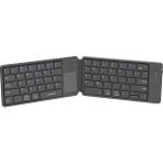 Lenyes WK109 Sessiz Tuş Tasarımlı Touch Padli Katlanabilir Bluetoothlu Kablosuz Klavye Siyah