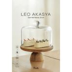 Leo Akasya Standlı Cam Kek Fanusu Ayaklı 25 cm Orta Boy